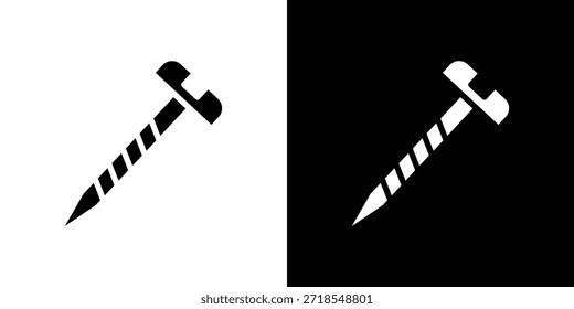 Ícone de parafuso silhueta vetor ilustração estilo plano isolado