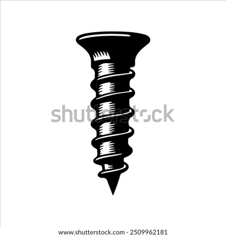 Screw icon silhouette vector illustration design on white background.