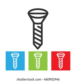 Screw icon. Simple logo of screw on white background. Flat vector illustration.