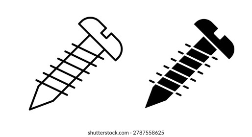Screw icon. Style is flat and line symbol