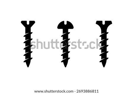 Screw icon symbol vector isolated on white back ground.