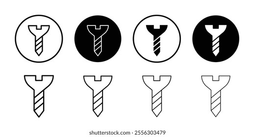 Screw icon Thin line vector illustration set