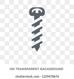 Screw icon. Trendy flat vector Screw icon on transparent background from Construction collection. 