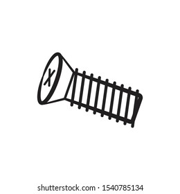 screw icon vector from construction collection. Thin line screw outline icon vector illustration