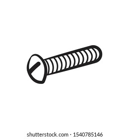 screw icon vector from construction collection. Thin line screw outline icon vector illustration