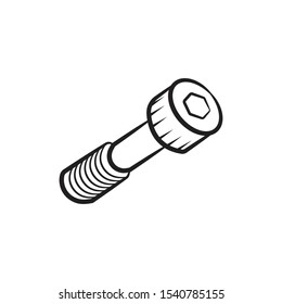 screw icon vector from construction collection. Thin line screw outline icon vector illustration