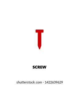 screw icon. screw vector design. sign design. red color