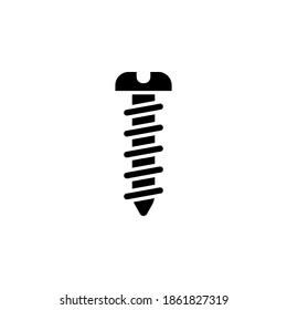 screw icon vector glyph style. black tool icon. isolated on white background