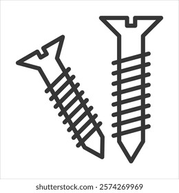 Screw Icon Vector Illustration Outline