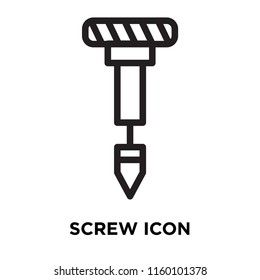 Screw icon vector isolated on white background, Screw transparent sign , line symbol or linear element design in outline style