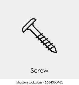 Screw icon vector. Linear style sign for mobile concept and web design. Screw symbol illustration. Pixel vector graphics - Vector.