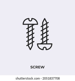 Schraubensymbol, Vektor. Lineares Design für mobiles Konzept und Webdesign. Schraubensymbol-Abbildung. Pixel-Vektorgrafiken - Vektorgrafik.