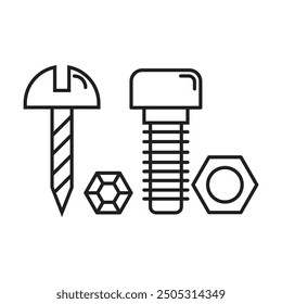 Screw icon vector on white background