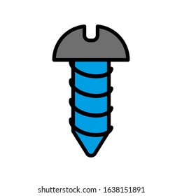 Screw icon vector sign and symbol on simple design