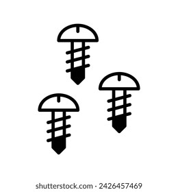 screw icon with white background vector stock illustration