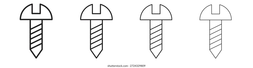 Iconos del tornillo para el concepto móvil y el color del Diseño web editable