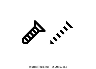 Screw icons in outline and solid style Vector