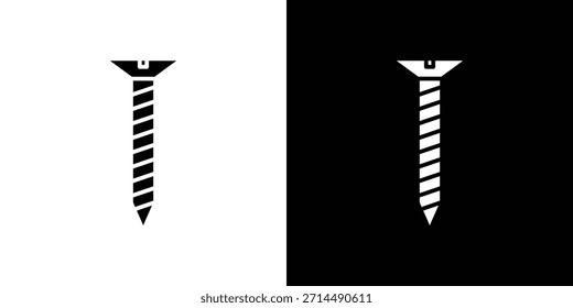 Diseño de silueta de Vector de iconos de tornillo. Ilustración de Diseño gráfico plano de Vector.