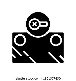 screw instalation mirror glyph icon vector. screw instalation mirror sign. isolated contour symbol black illustration