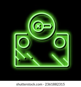 screw instalation mirror neon light sign vector. screw instalation mirror illustration