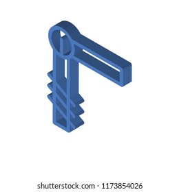 Screw isometric left top view 3D icon