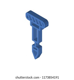 Screw isometric left top view 3D icon