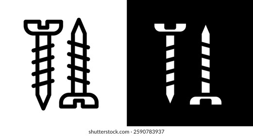 screw line and glyph icon, outline and glyph vector sign, linear and glyph style pictogram isolated on white and black. labour symbol, logo, icon, illustration