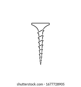 Icono de línea de tornillo, ilustración vectorial plana