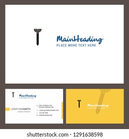 Screw  Logo design with Tagline & Front and Back Busienss Card Template. Vector Creative Design