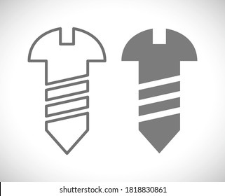 screw logo outline concept icon