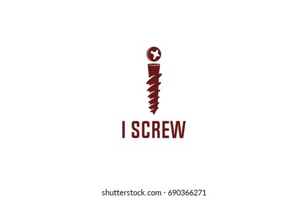 I Screw Logo Template 