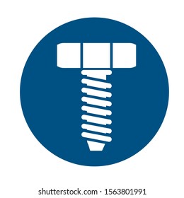 screw mechanic tool flat icon vector illustration design