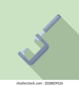 Screw micrometer icon flat vector. Vernier caliper. Technical instrument