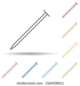 Screw in multi color style icon. Simple thin line, outline vector of construction icons for ui and ux, website or mobile application