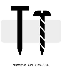 Schrauben und Nägel Symbol. Design-Element. Vektorgrafik. Stockbild.