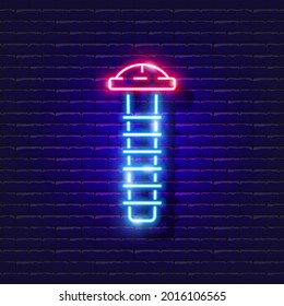 Screw neon icon. Vector illustration for design. Repair tool glowing sign. Construction tools concept.