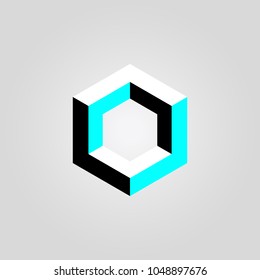 screw nut, cubic minimal vector icon design template, tricolor