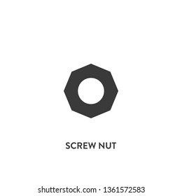 screw nut icon vector. screw nut sign on white background. screw nut icon for web and app