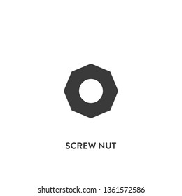 screw nut icon vector. screw nut sign on white background. screw nut icon for web and app