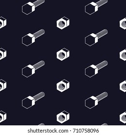 Screw and Nut Minimalistic Vector Seamless Pattern 