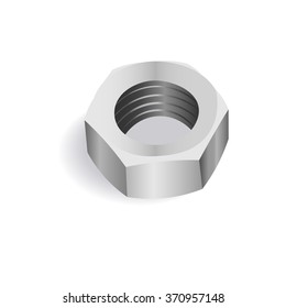 screw nut on white background