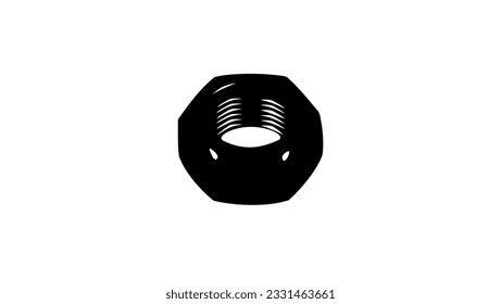 silueta de tuerca de rosca, vector de alta calidad