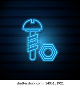 # Screw and nut super icon. Screw symbol.