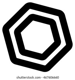 Screw Nut vector icon. Style is stroke flat icon symbol, black color, white background.