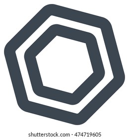 Screw Nut vector icon. Style is outline flat icon symbol, smooth blue color, white background.