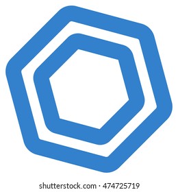 Screw Nut vector icon. Style is outline flat icon symbol, cobalt color, white background.