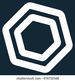 Screw Nut vector icon. Style is contour flat icon symbol, white color, dark blue background.