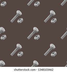 Screw nut vector seamless pattern
