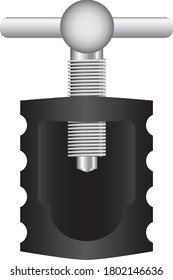 Screw nutcracker for household use. Vector illustration