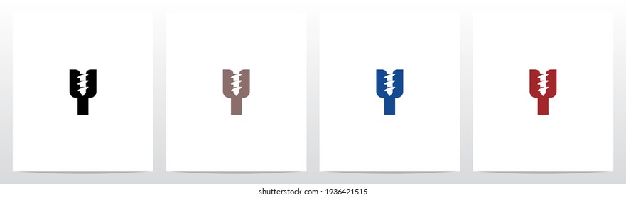 Screw On Letter Logo Design Y